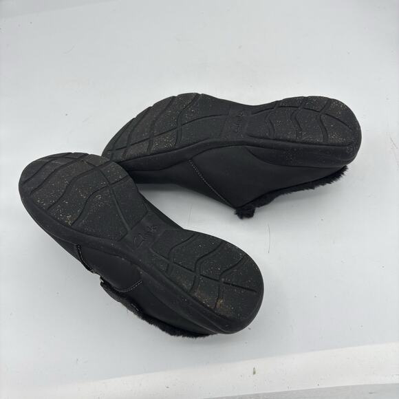 CLARKS Mule Clogs Womens Size 7 Roseville Black Lined Slipper Slip On - Picture 10 of 10